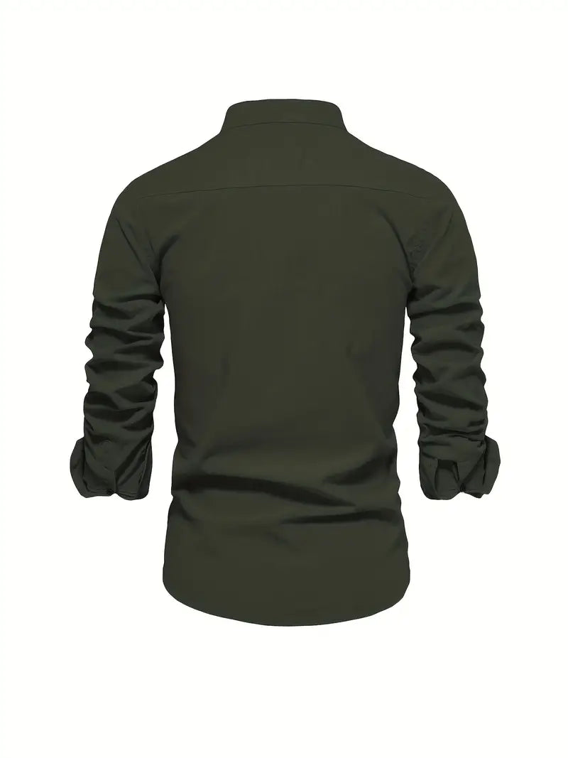 Classic fit men's long sleeve button-down casual shirt for versatile everyday styling and comfort.