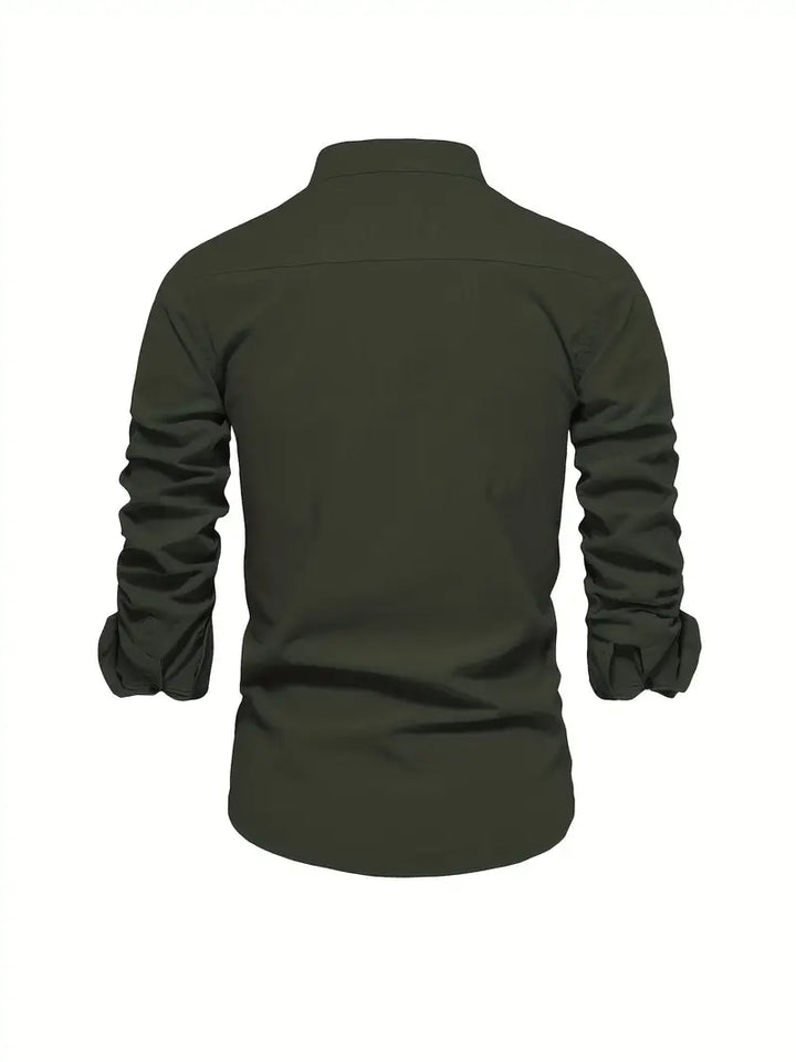 Classic fit men's long sleeve button-down casual shirt for versatile everyday styling and comfort.
