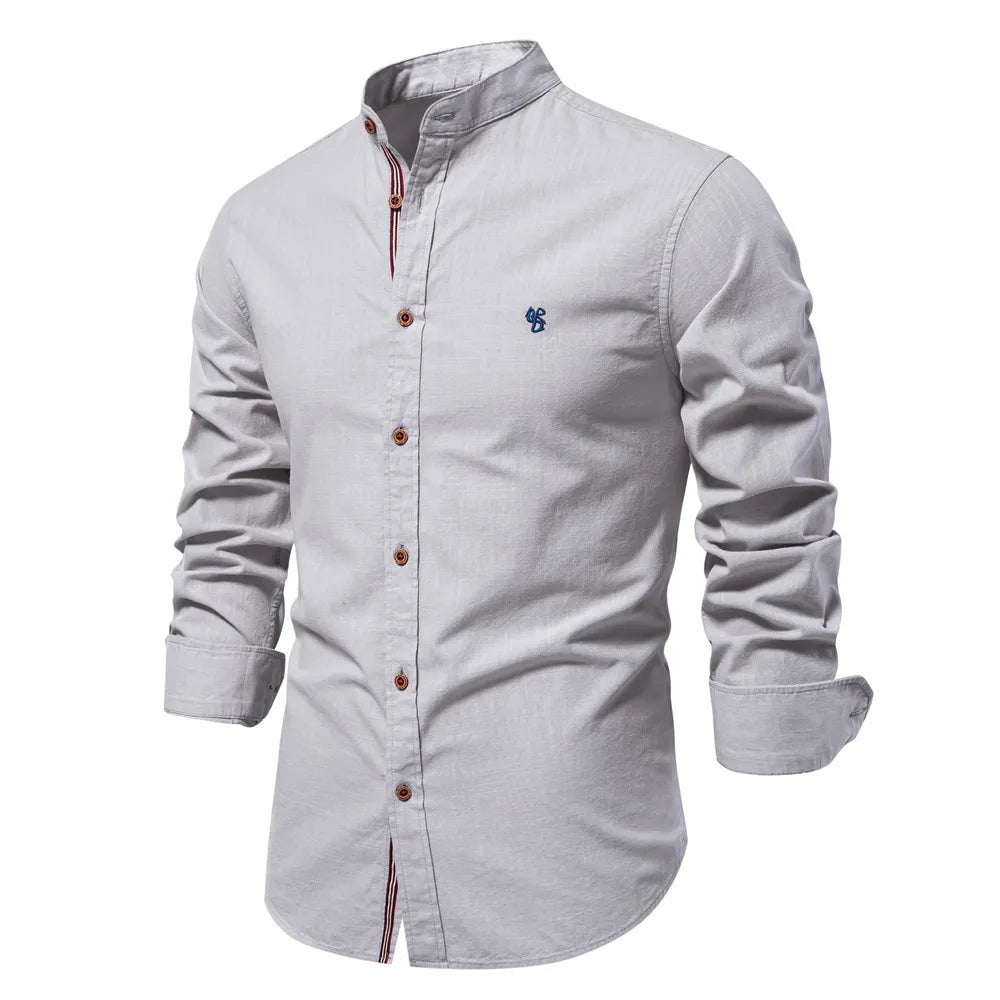 Men's classic button-down shirt, a long sleeve casual top ideal for smart casual & office fashion.