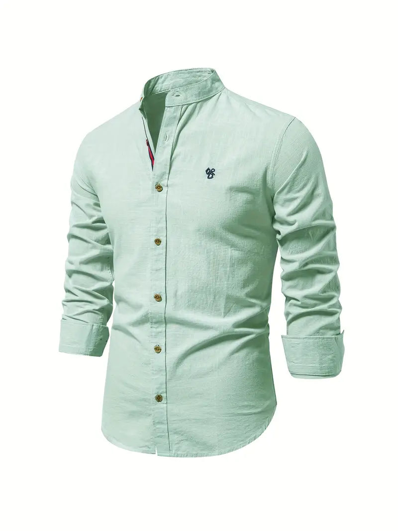 Stylish men's long sleeve button-down shirt, ideal for smart casual, office or everyday attire.