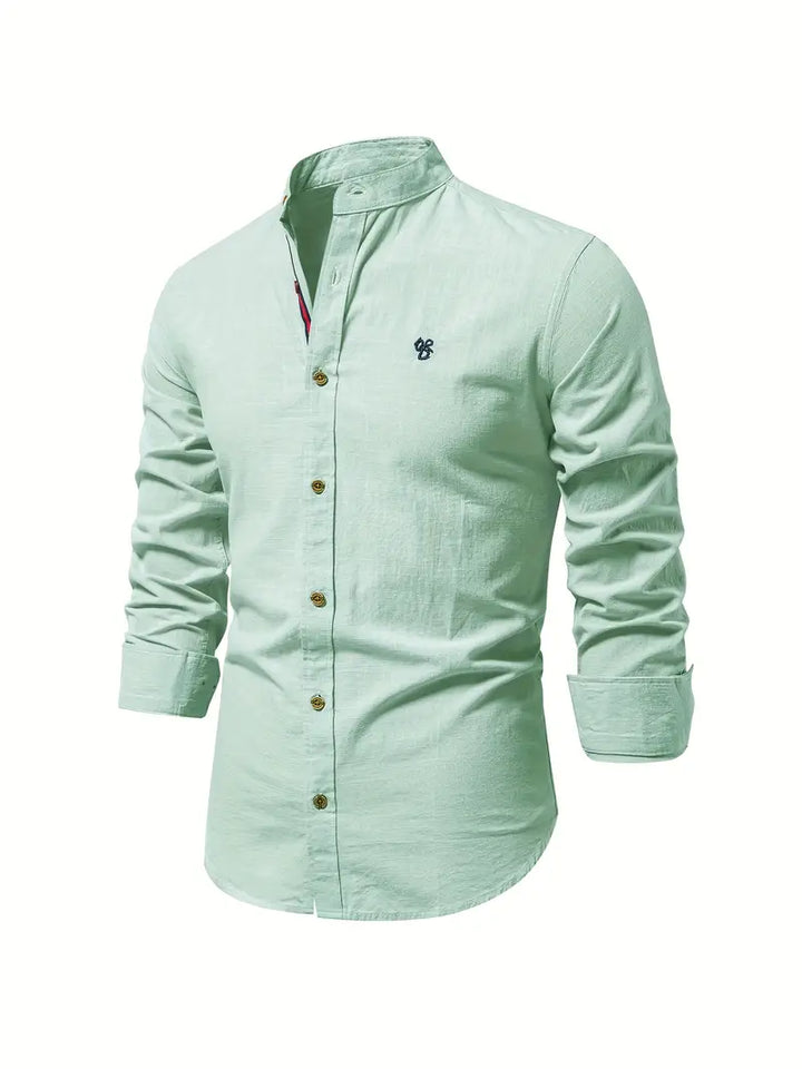 Stylish men's long sleeve button-down shirt, ideal for smart casual, office or everyday attire.