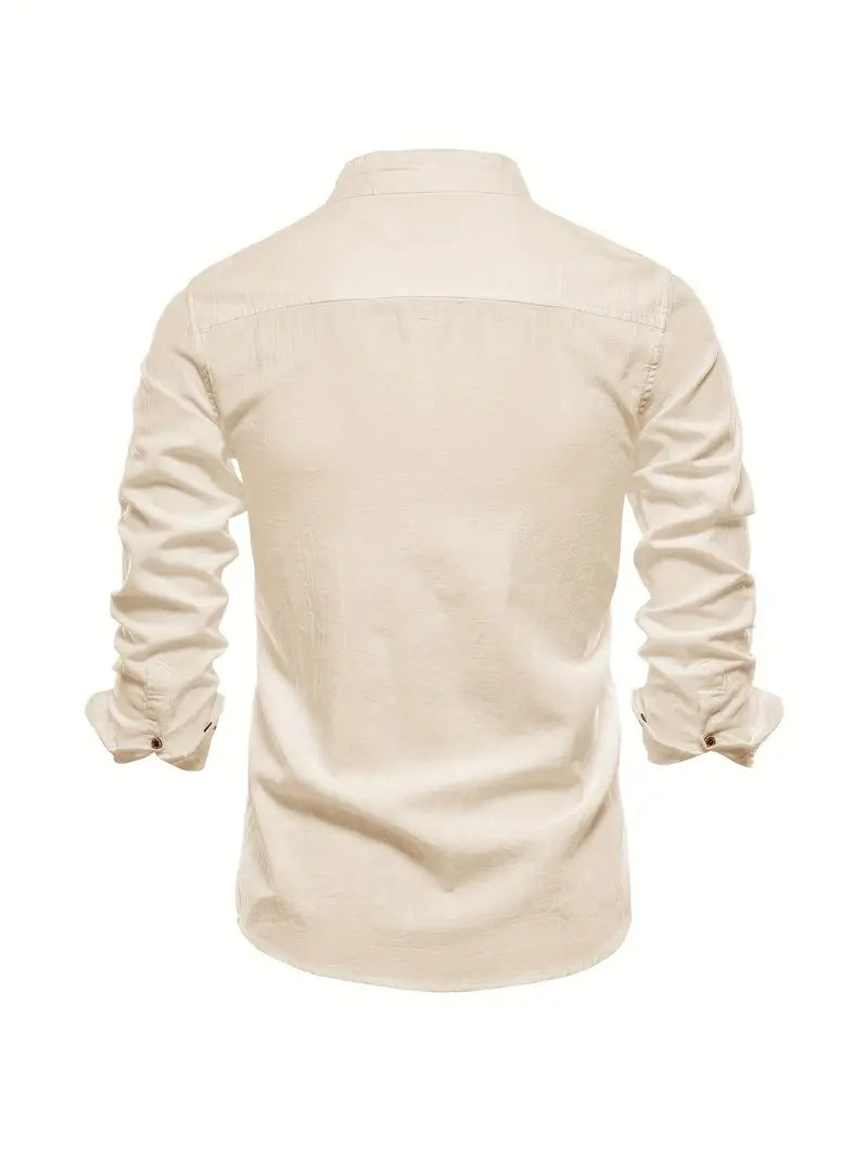 Essential men's fashion: a classic long sleeve button-down casual shirt for stylish everyday looks.