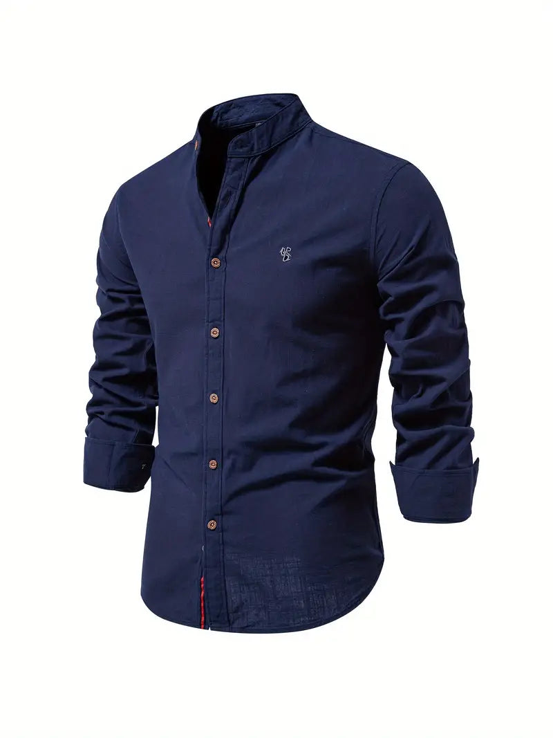 Men's long sleeve button-down casual shirt, a versatile and comfortable top for all-day wear.