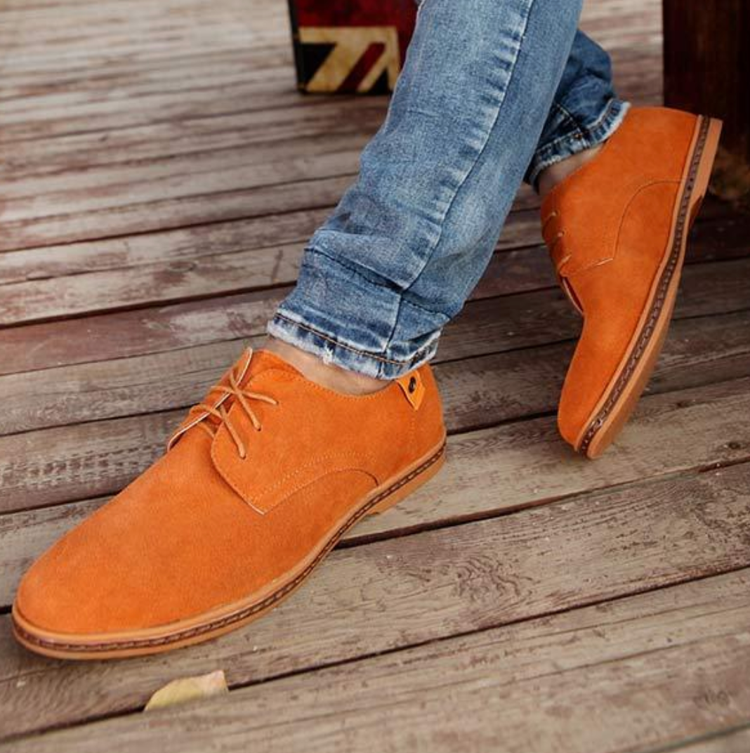 Side view of elegant men's classic Oxford dress shoes, ideal for weddings, business, and formal events.