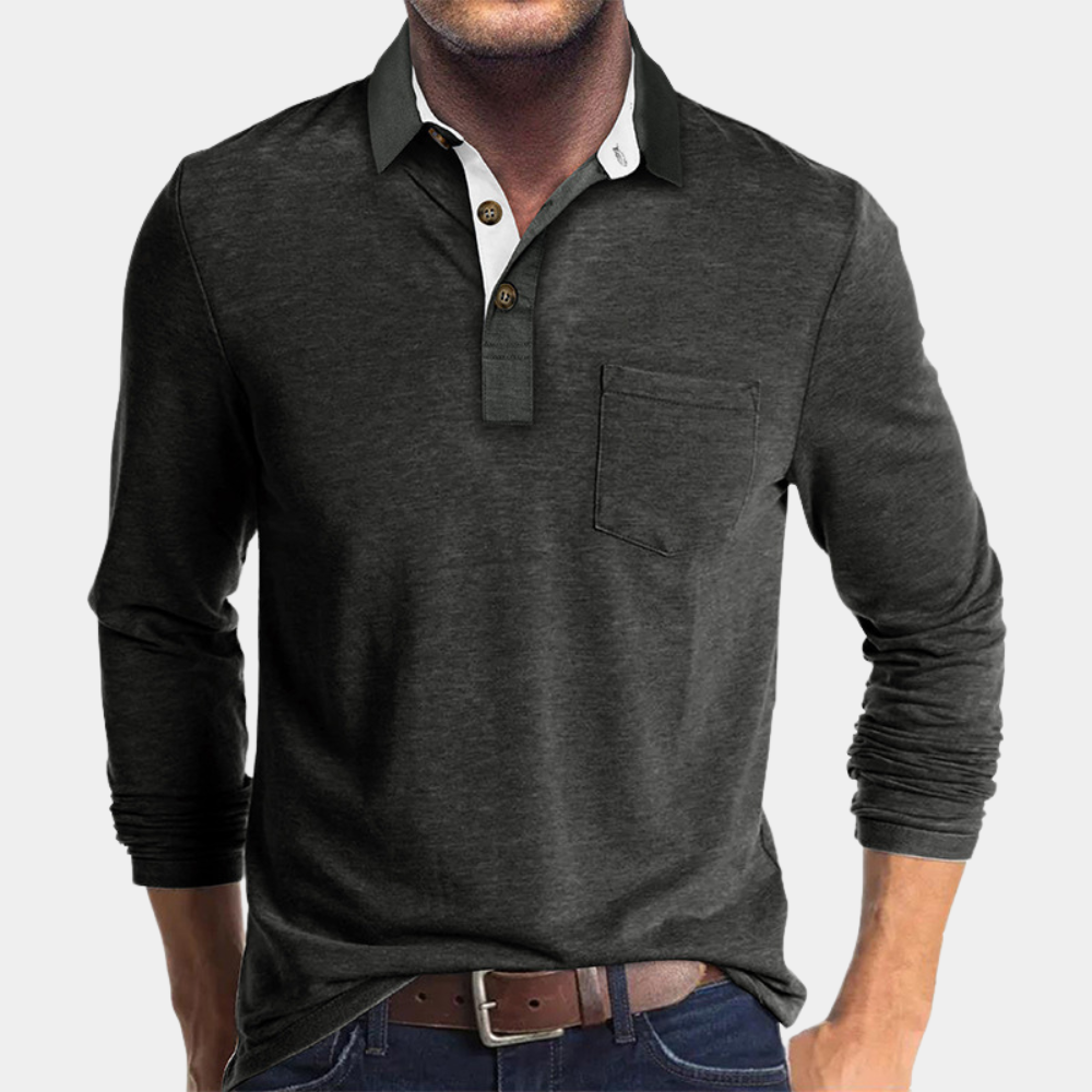 New men's casual polo shirt, short sleeve, a fashionable choice for any day's wear.