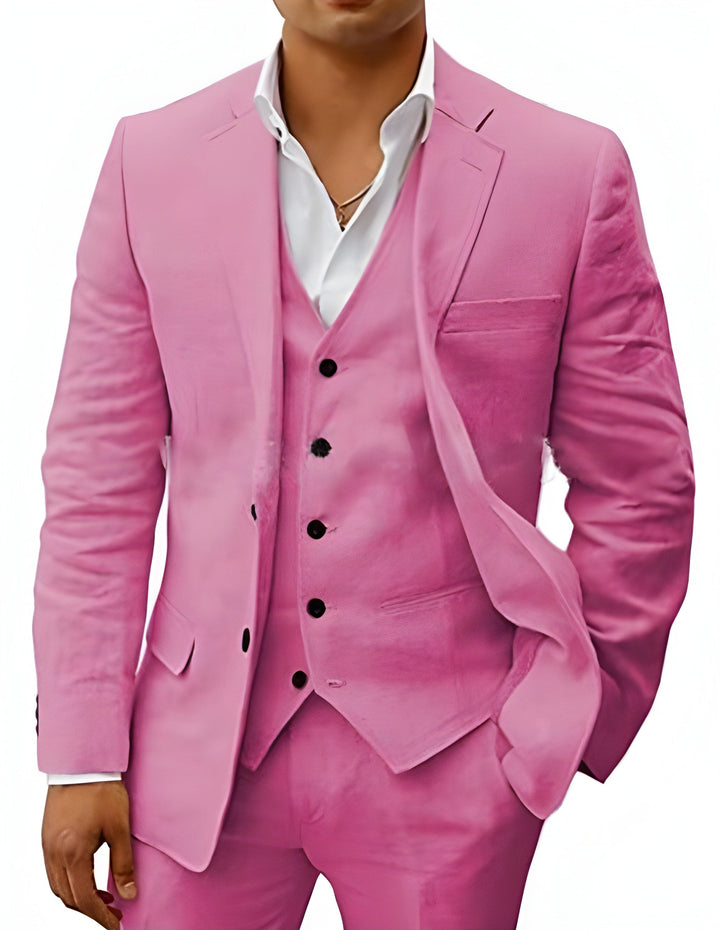 Timeless men's vest suit, a classic three-piece set, ideal for sophisticated formal and event wear.