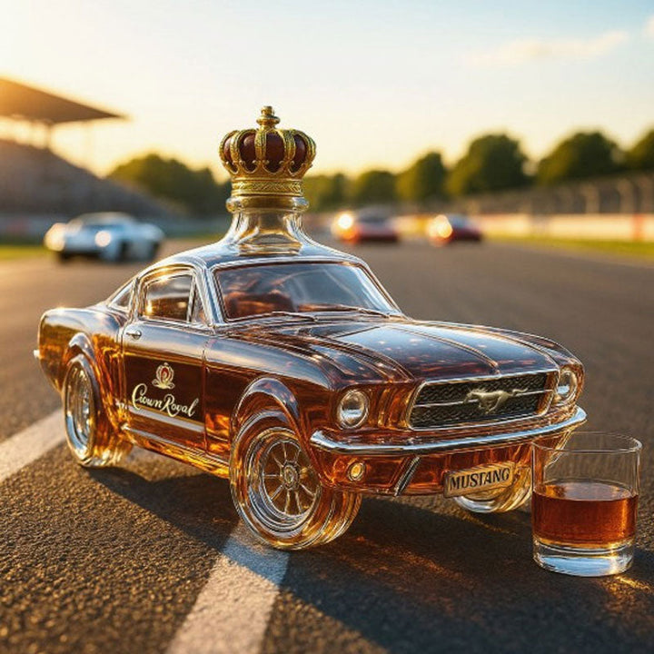 Collectible classic sports car decanter. A unique whiskey and bourbon barware gift for birthdays & home decor.