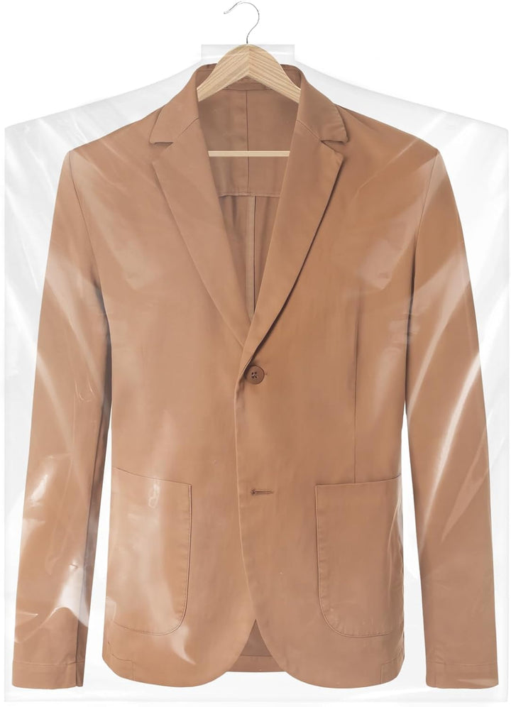 Transparent clothing covers, 50-pack, perfect for keeping garments dust-free.