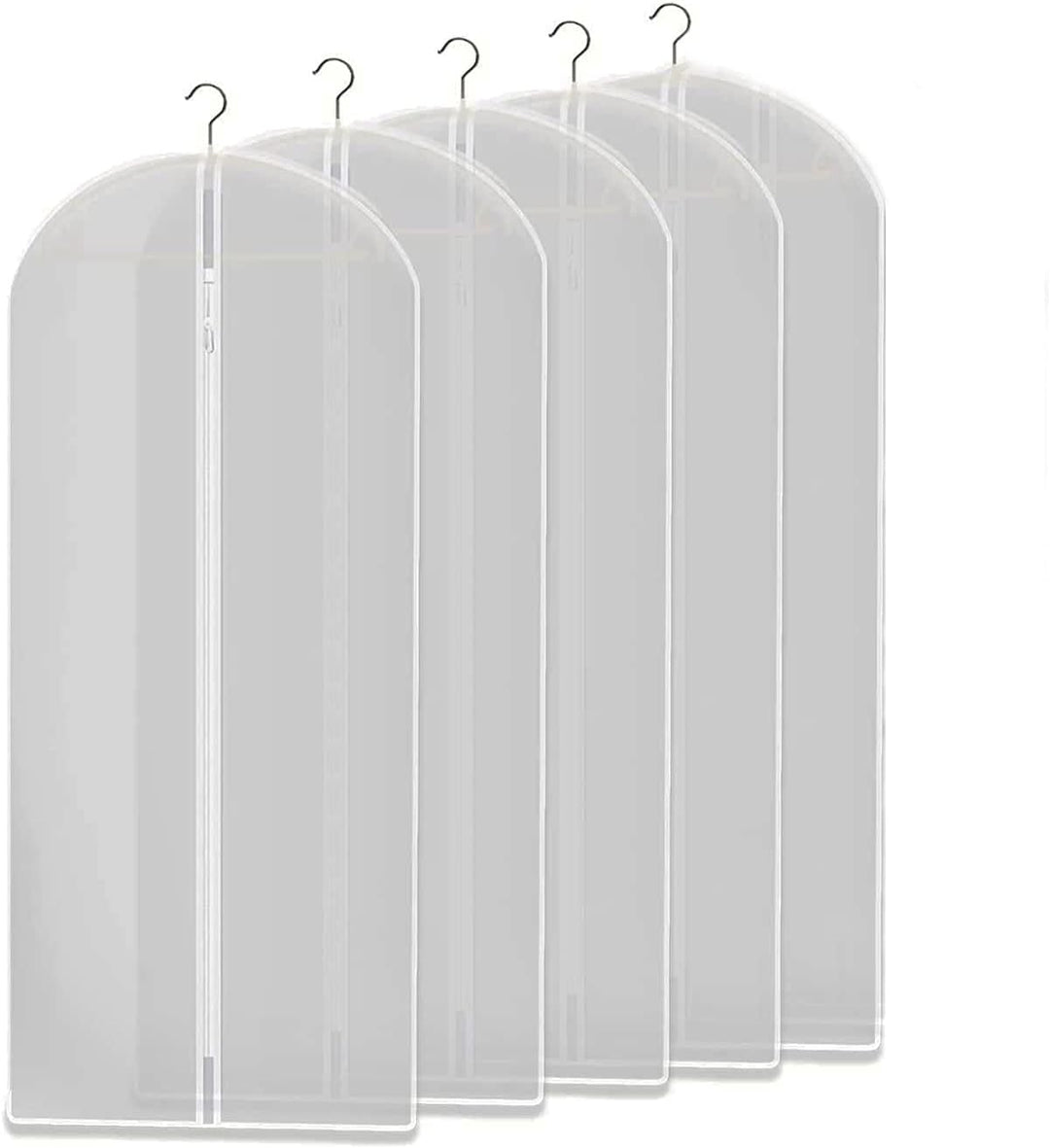 Clear garment storage bags (10-pack) for dustproof clothing protection & closet organization.