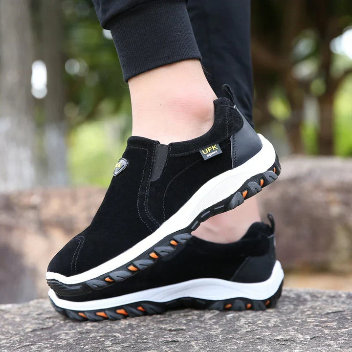Black men's lightweight slip-on sneakers for effortless style, casual wear, and all-day comfort.