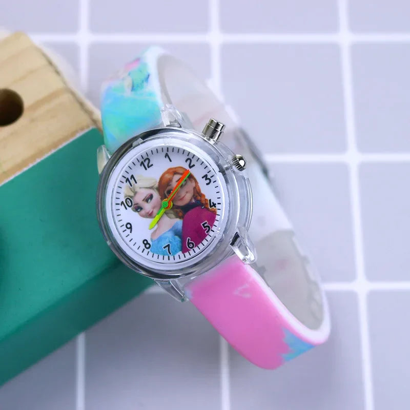 Profile of a colorful silicone glow-in-the-dark watch for kids, showcasing comfortable design.