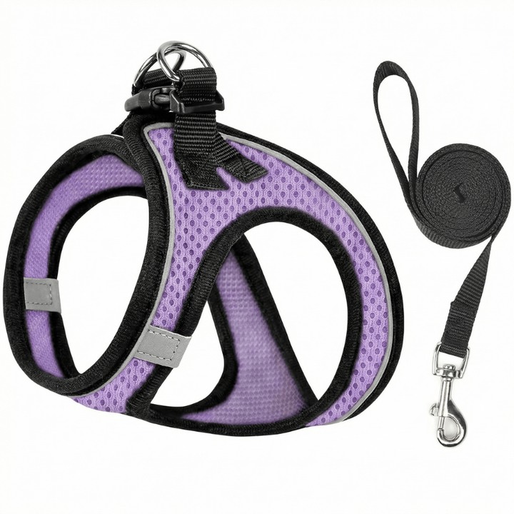 Premium cat comfort-fit harness, adjustable & escape-proof. Reflective, breathable design for safe outdoor feline walks.
