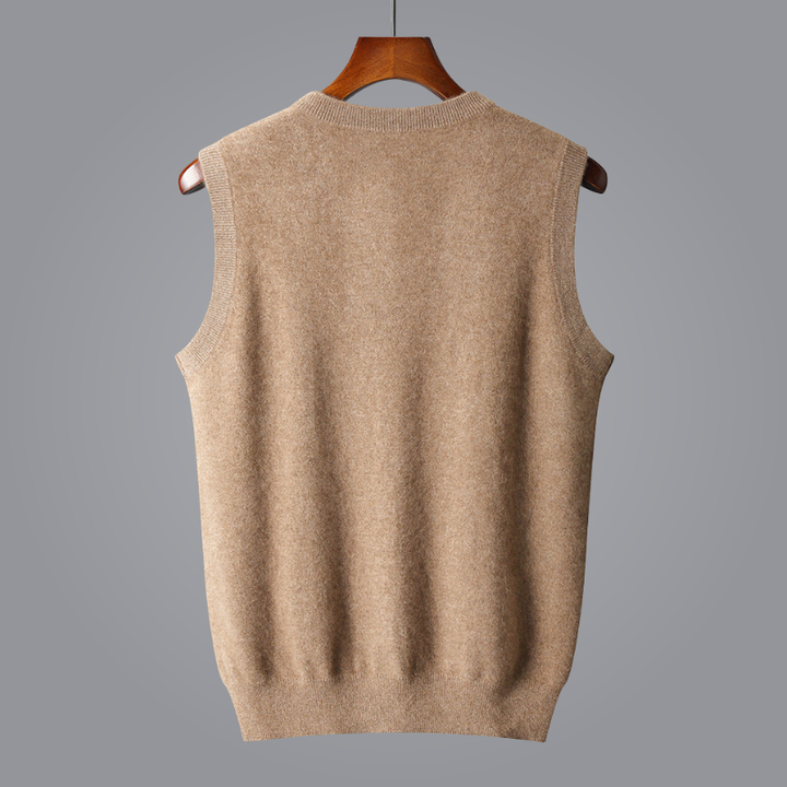 Elegant women's sweater vest in a versatile style, perfect for layered fashion or office attire.