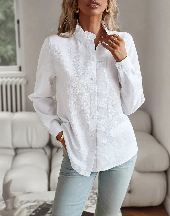 Versatile women's classic blouse, ideal for office wear, casual chic & daily elegance.