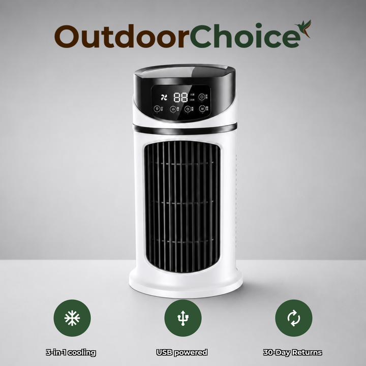 Easy-to-use personal USB desk air cooler, humidifier & fan. A must-have home comfort office gadget.