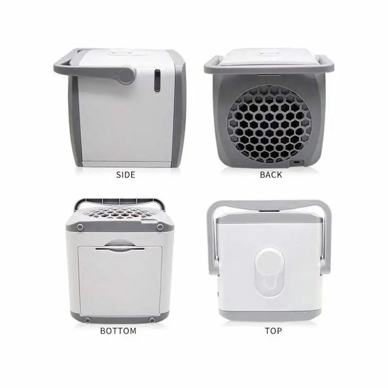 Mini personal cooler, room humidifier, air purifier & aromatherapy diffuser. USB powered for ultimate portability.