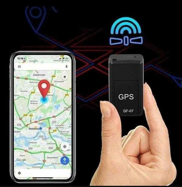 "Compact magnetic GPS tracker for vehicles, small black device with magnet base, ideal for discreet tracking and security."