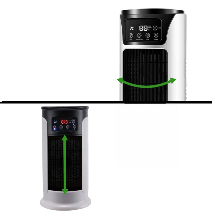 Versatile compact AC, a portable evaporative cooler for ultimate home comfort in bedroom, office, or while traveling.