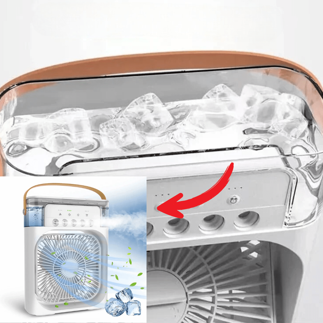 Sleek, energy-efficient portable mini air cooler. Perfect desk cooler and compact personal cooling device for comfort.