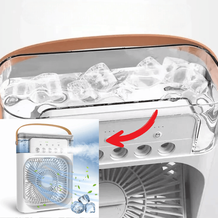 Sleek, energy-efficient portable mini air cooler. Perfect desk cooler and compact personal cooling device for comfort.