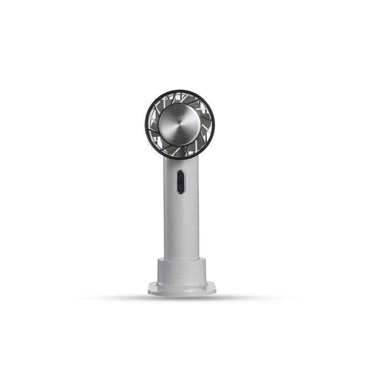 Mini air circulator, a quiet rechargeable portable fan perfect for personal cooling in any setting.