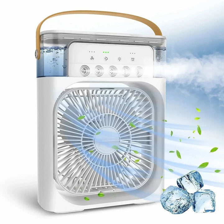 Quiet personal USB desktop fan for refreshing air circulation. Compact design, perfect for indoor cooling.