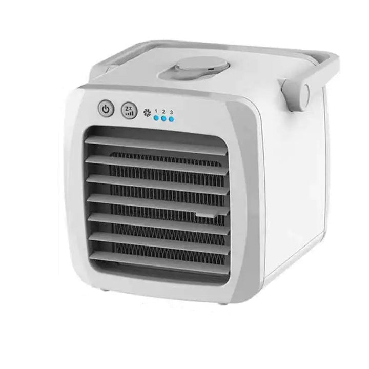 Personal USB fan with air purification & aromatherapy diffuser, a compact humidifier for indoor desktop use.