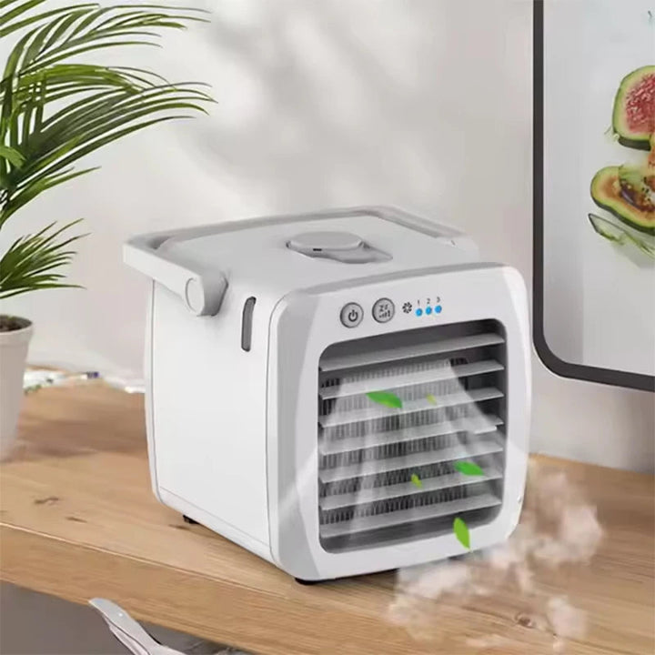 Multifunction personal USB cooler, humidifier, & air purifier fan. Compact design for ultimate indoor comfort.