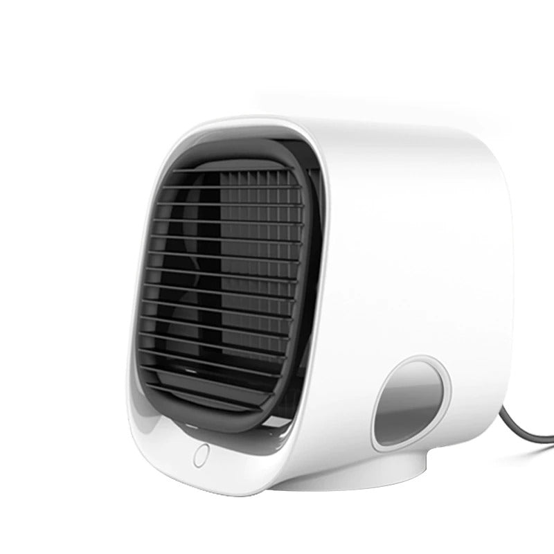 Portable mini AC with humidifying function & LED light, perfect personal cooler for summer.