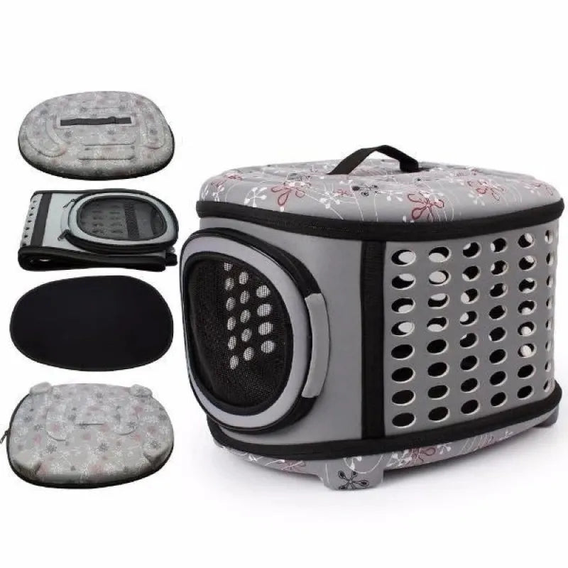 Durable pet travel bag, a compact & ventilated cat carrier for secure and comfortable small pet transport.