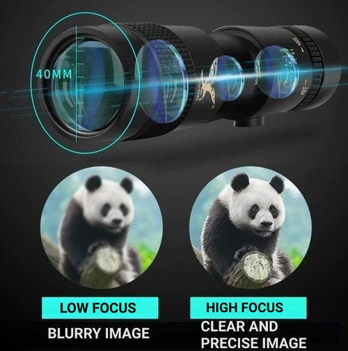 Compact waterproof monocular telescope with 10x zoom, night vision, and smartphone compatibility for outdoor adventures.