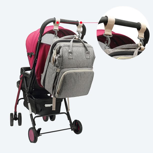 Essential baby care: convertible backpack, foldable bassinet, multi-pocket organizer for diapers, bottles & toys.