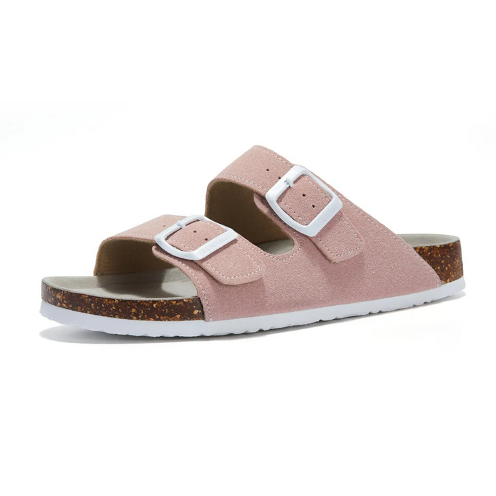 Comfortable unisex cork footbed sandals with soft adjustable straps and an ergonomic orthopaedic design.