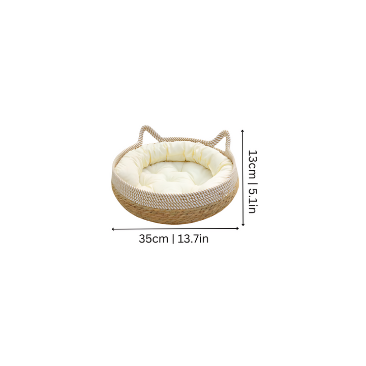 Soft, comforting pet bed & cat scratcher crafted with sisal for restful sleep & engaging play.