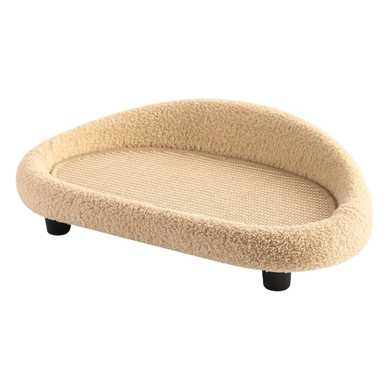 Comfortable cat scratcher & bed. This durable pet accessory provides a cozy lounge for cats & protects furniture.
