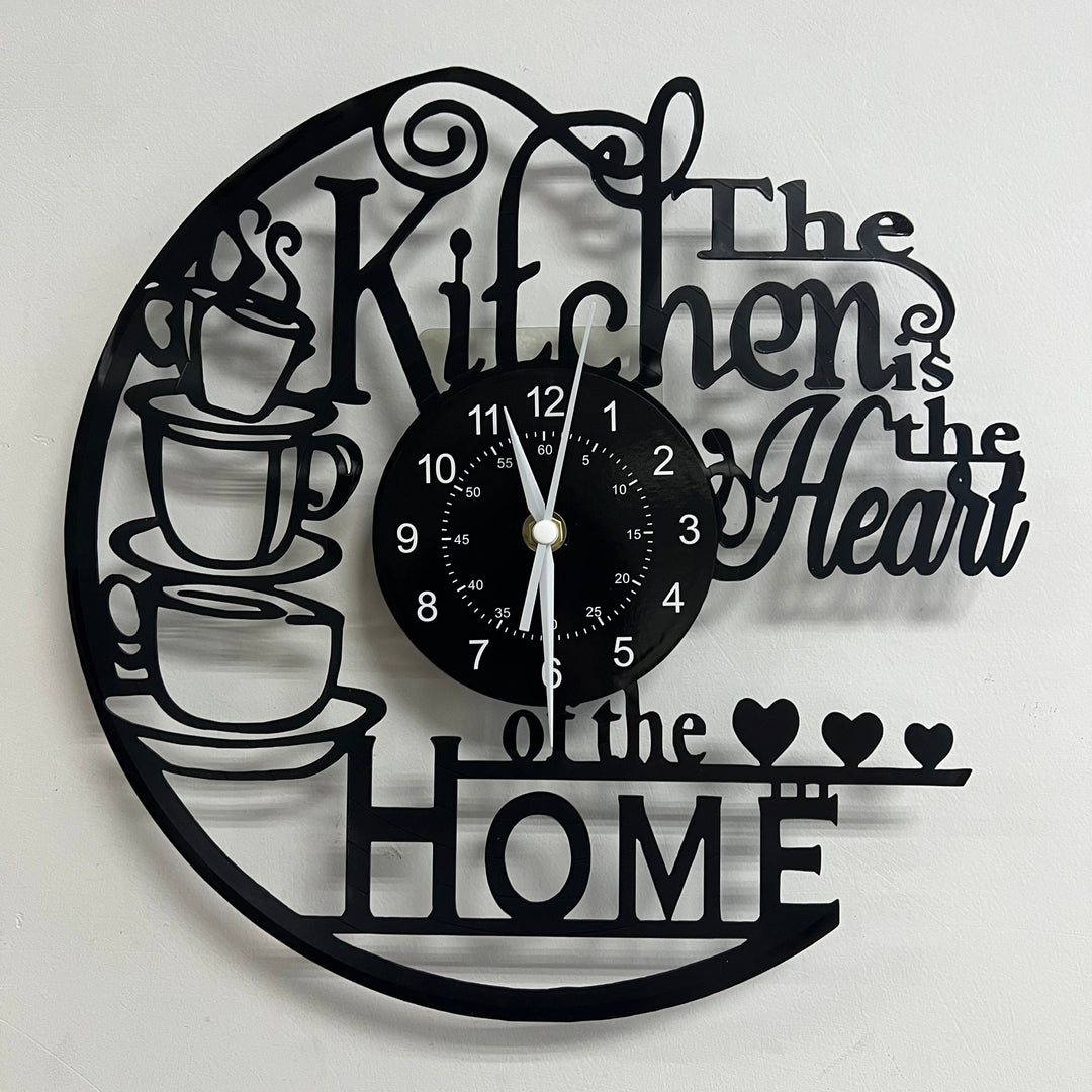 Cozy decorative kitchen wall clock, perfect for adding a warm atmosphere to any home decor. Unique kitchen art.