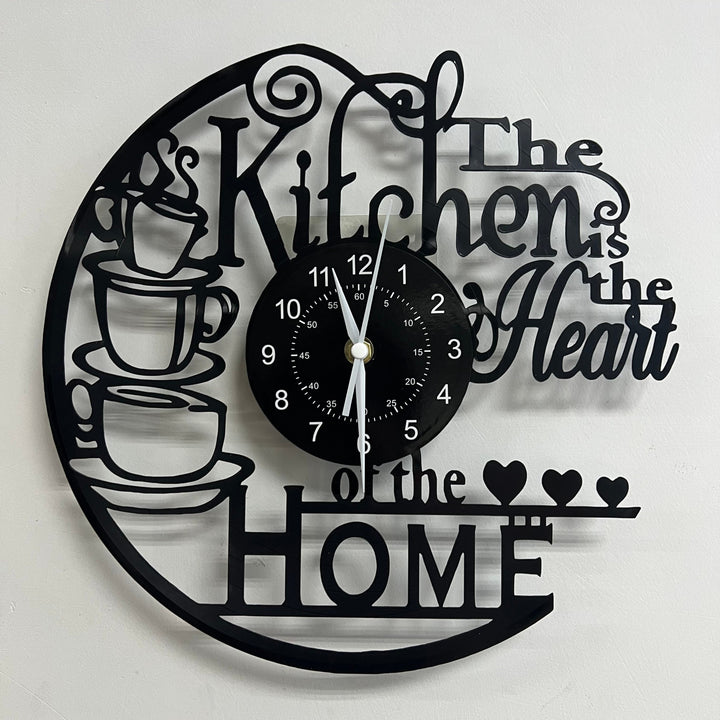 Cozy decorative kitchen wall clock, perfect for adding a warm atmosphere to any home decor. Unique kitchen art.