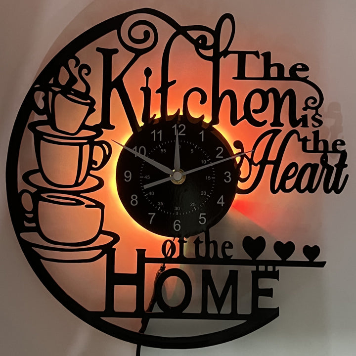 Unique decorative kitchen wall clock, an ideal kitchen gift and home accessory. Adds character to wall decor.