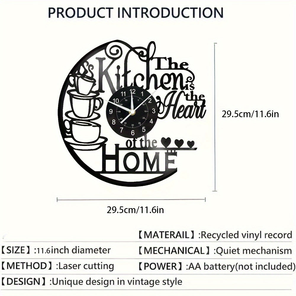 Functional decorative kitchen wall clock, blending cozy design with practical timekeeping. Great for home decor.