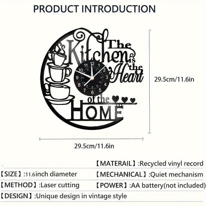Functional decorative kitchen wall clock, blending cozy design with practical timekeeping. Great for home decor.