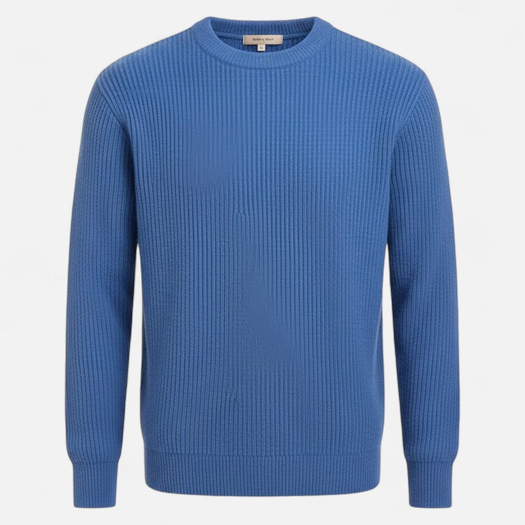Stylish men's loose fit thick-knit sweater in Korean style, perfect for winter fashion.