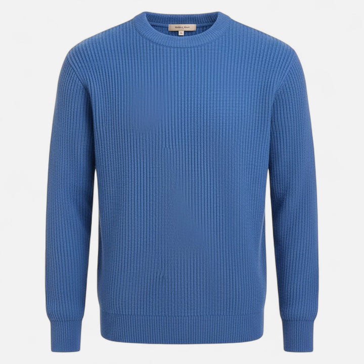 Stylish men's loose fit thick-knit sweater in Korean style, perfect for winter fashion.