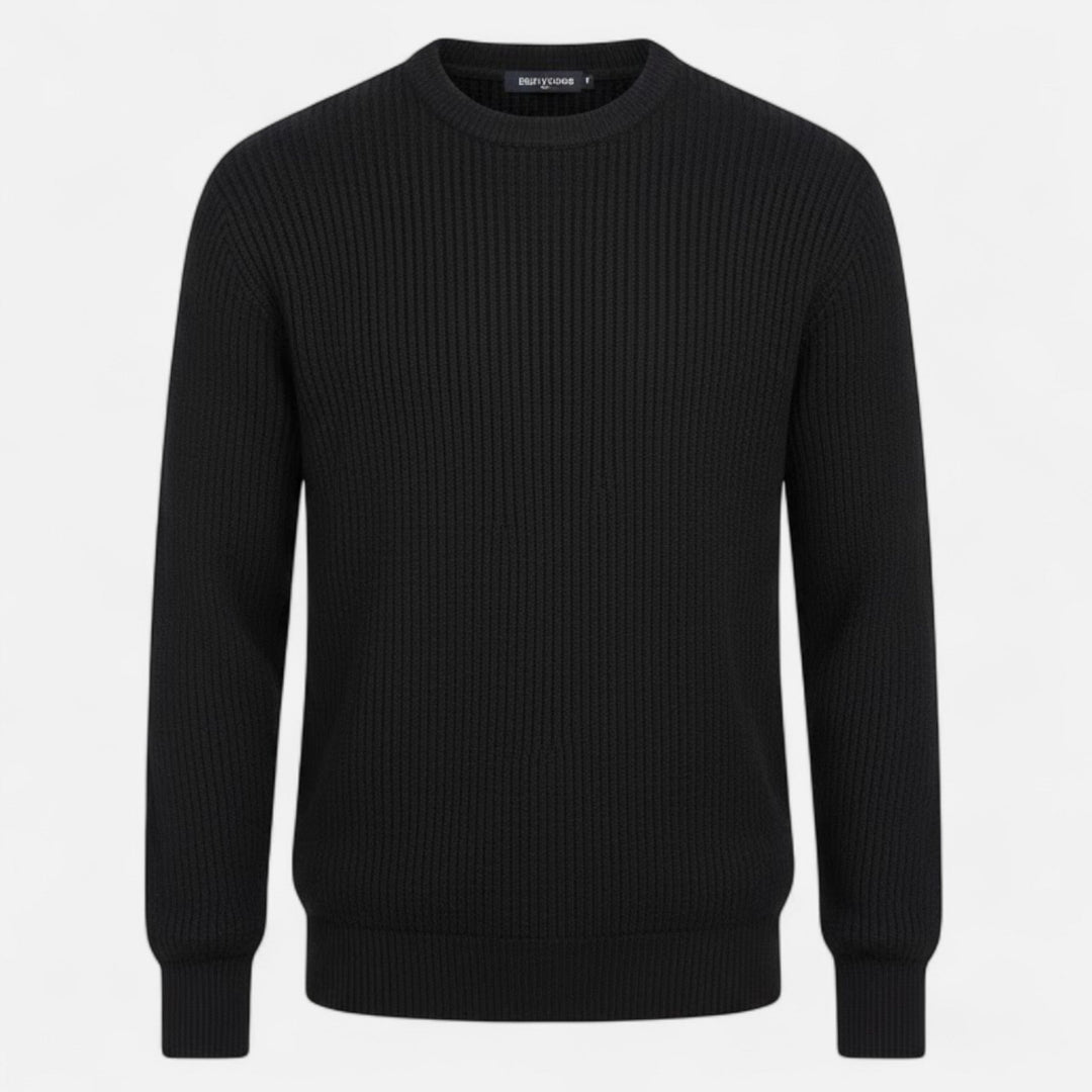 Comfortable men's loose fit thick-knit sweater, ideal for cozy winter casual style.