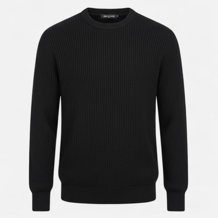 Comfortable men's loose fit thick-knit sweater, ideal for cozy winter casual style.