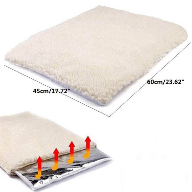 Soft self-warming cat bed mat, ideal for cozy feline comfort. Washable pet accessory for cats of all sizes.