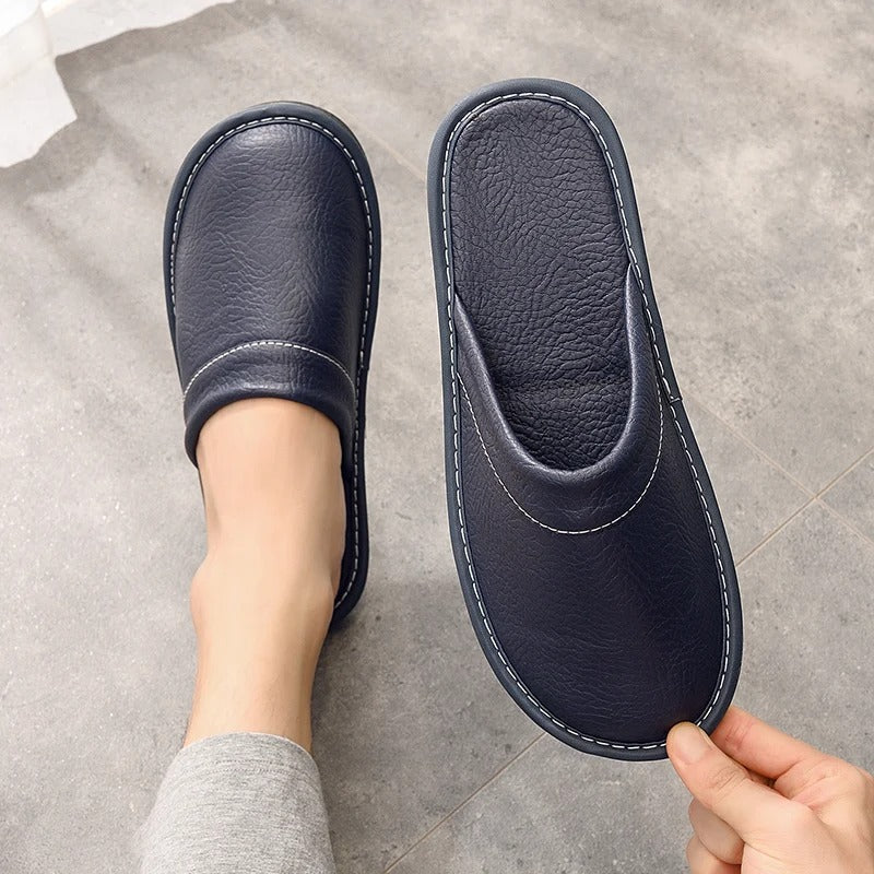 Stylish women's house slippers for cozy home wear. Soft, comfortable indoor footwear for relaxed moments.