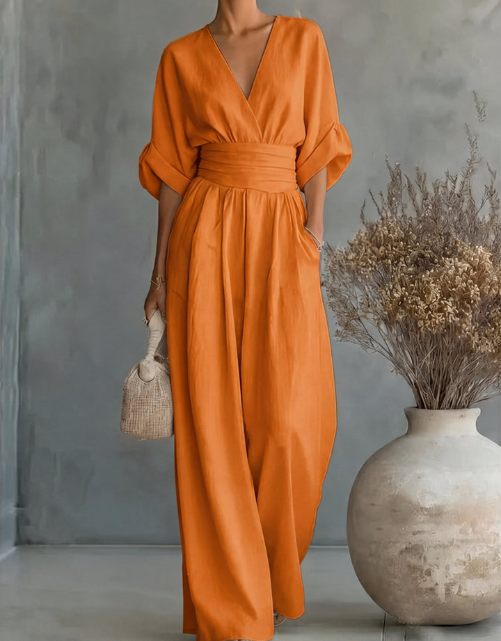 Everyday elegant women's wide-leg jumpsuit, comfortable and stylish for versatile fashion.