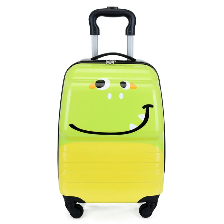 Adorable animal design kids suitcase, a sturdy hard shell carry-on with 360-degree spinner wheels.