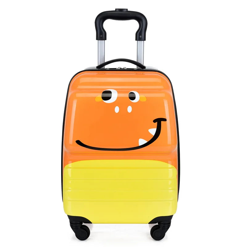 Kids' animal hard shell carry-on for happy travels, lightweight children's luggage with smooth-rolling wheels.