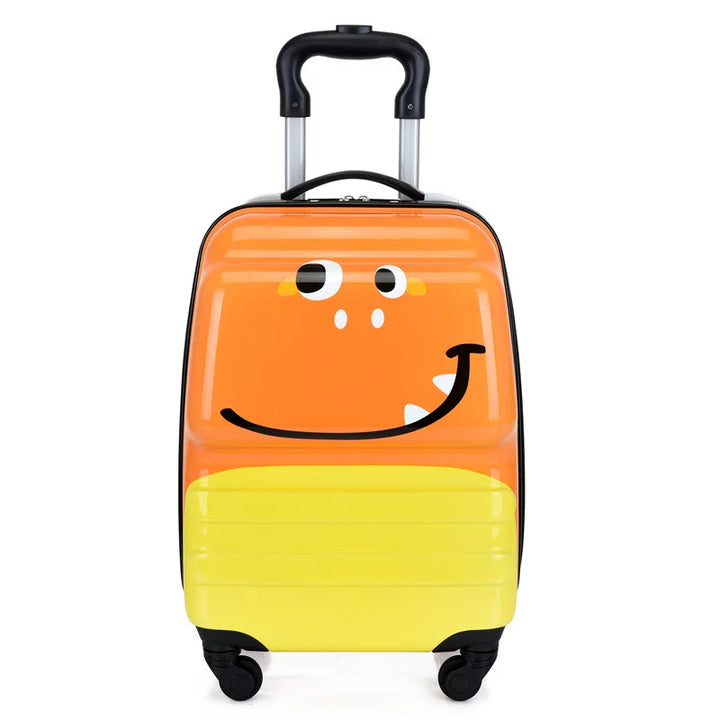 Kids' animal hard shell carry-on for happy travels, lightweight children's luggage with smooth-rolling wheels.